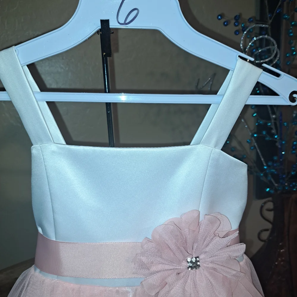 Elegant Pink and White Kids Dress